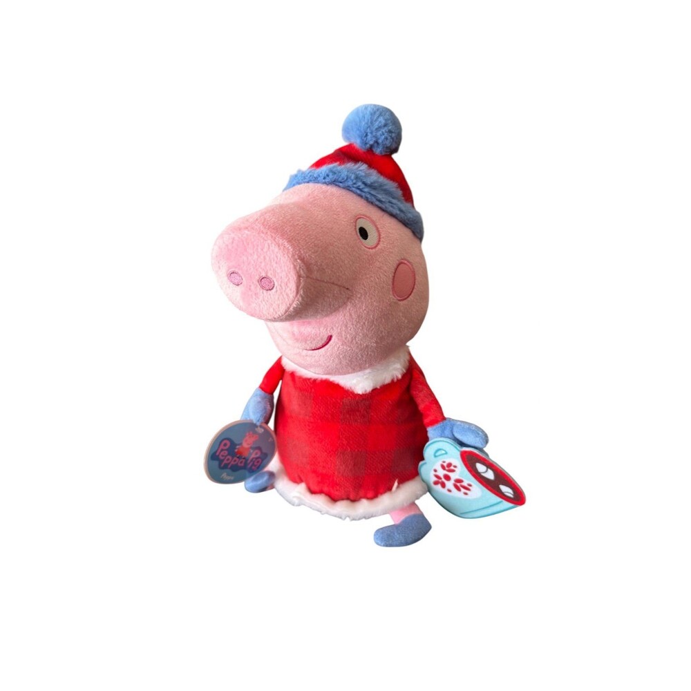 Peppa Pig Plush Toy Red Christmas Outfit